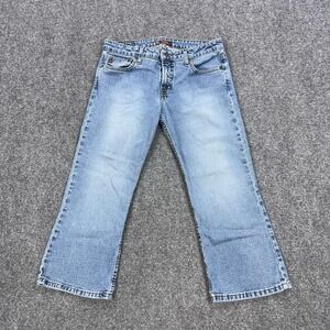 LEI Jeans Womens 9 Blue Light Wash Low Rise Capri Cropped Stretch Denim Pants